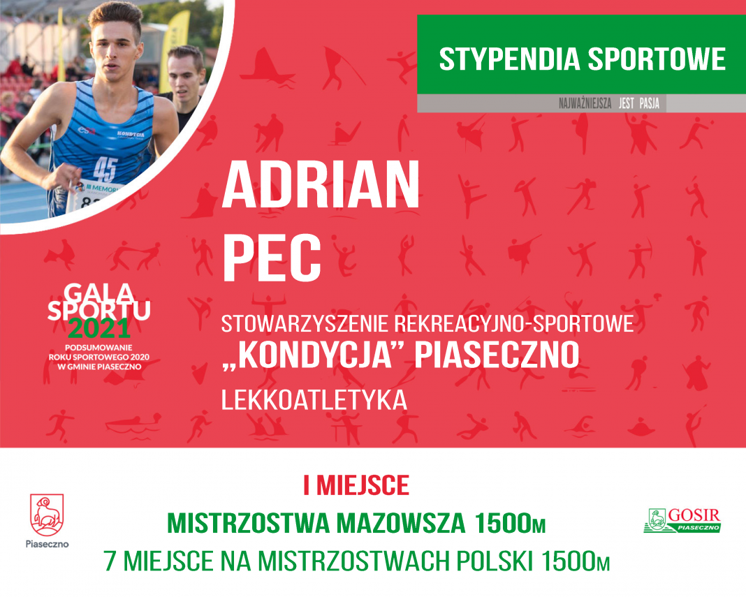 Adrian Pec Stowarzyszenie Rekreacyjno -Sportowe KONDYCJA lekkoatletyka