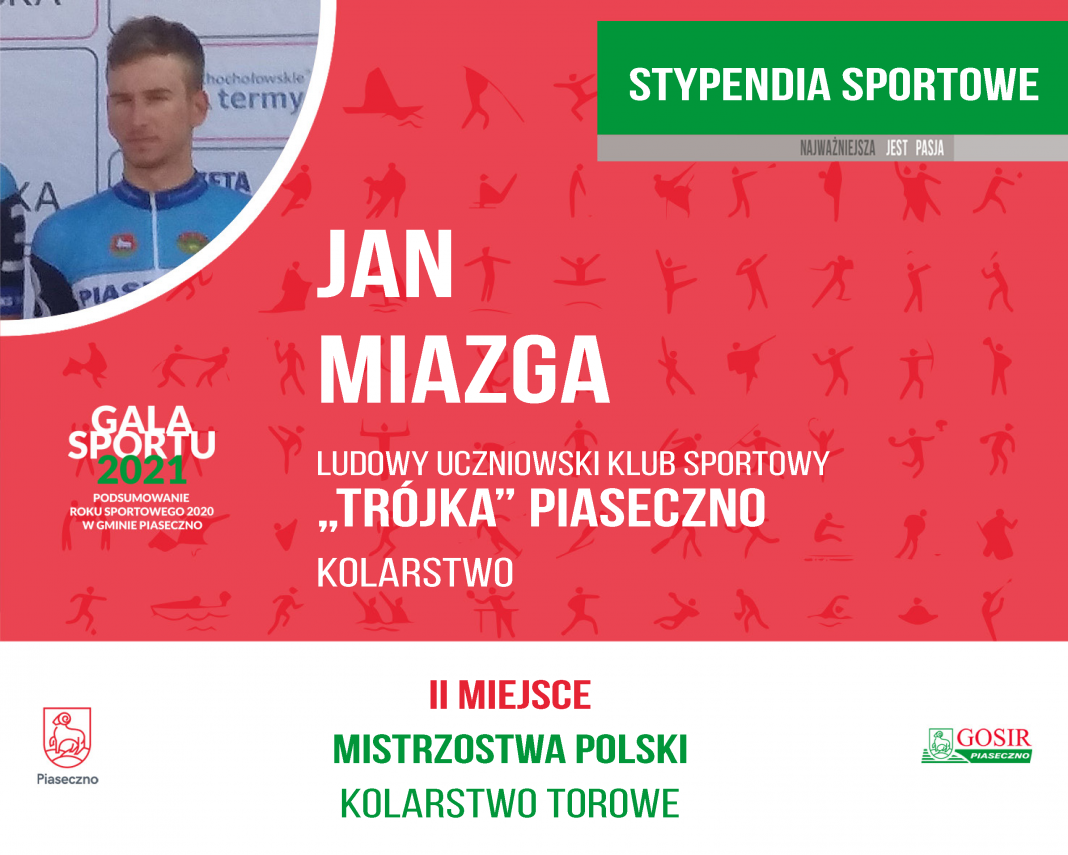 Jan Miazga Ludowy Uczniowski Klub Sportowy "Tr&oacute;jka" kolarstwo szosowe