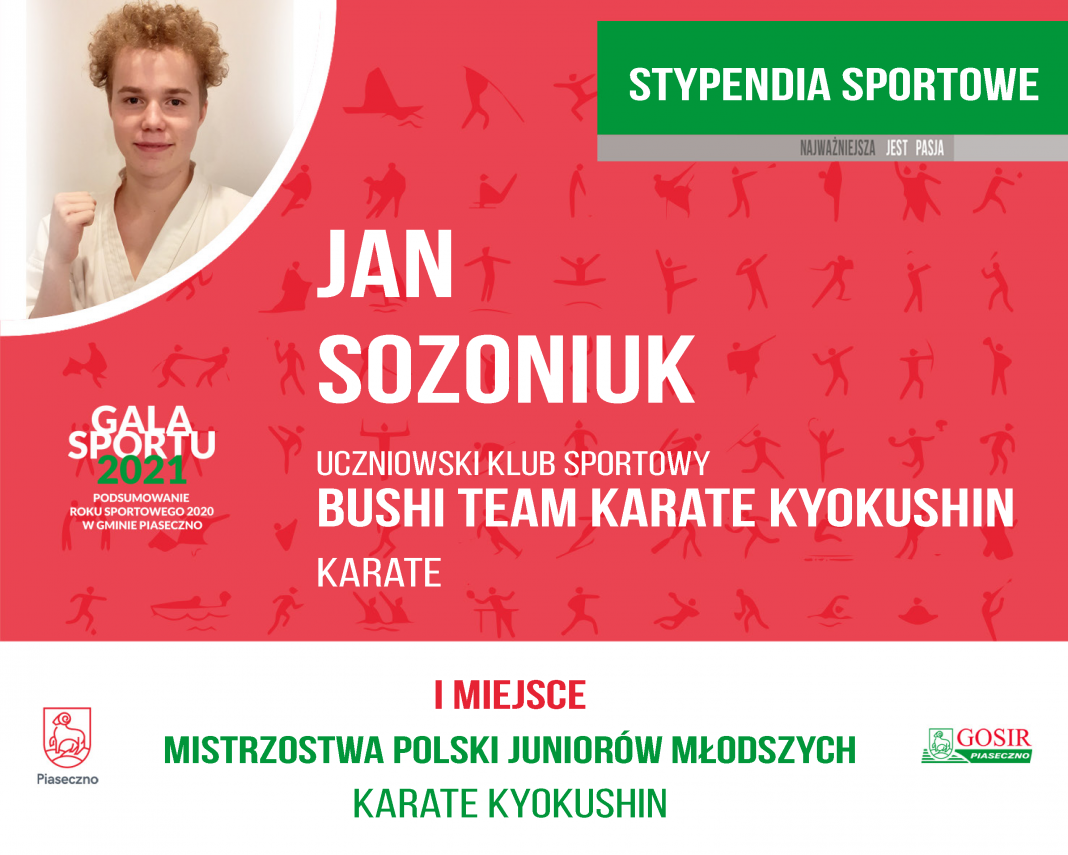 Jan Sozoniuk Uczniowski Klub Sportowy Bushi Team Karate Kyokushin karate