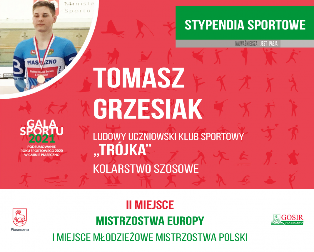 TOMASZ GRZESIAK Ludowy Uczniowski Klub Sportowy "Tr&oacute;jka" kolarstwo szosowe