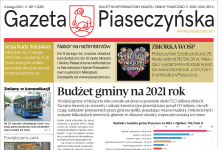 Ilustracja. Pierwsza strona Biuletynu Informacji Publicznej UMiG Piaseczno Gazeta Piaseczyńska nr 1/2021