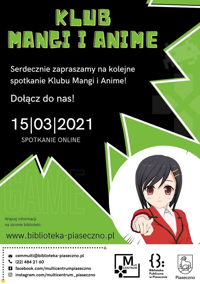 Plakat wydarzenia Klub Mangi i Anime-15.03.2021