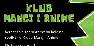 Spotkanie Klubu Mangi i Anime 29 marca 2021 - plakat