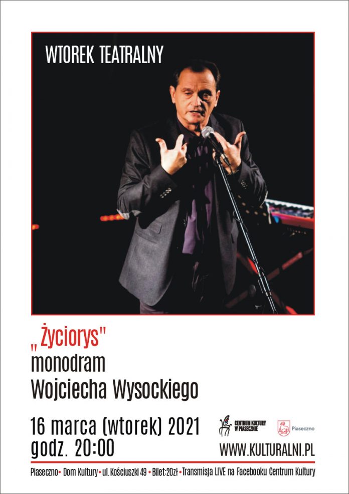 Plakat wydarzenia Monodram Wojciecha Wysockiego-plakat