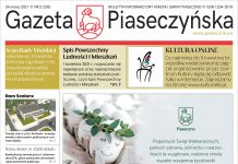 Ilustracja. Gazeta Piaseczyńska nr 2/2021. Pierwsza strona gazety.