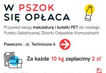 Ilustracja. Skup makulatury i butelek PET w PSZOK Piaseczno