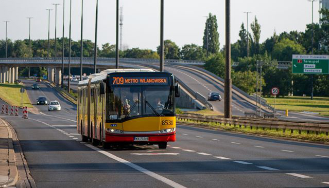 Autobus 709 na ul. Puławskiej w Warszawie, foto: Zarząd Dróg Miejskich Warszawa