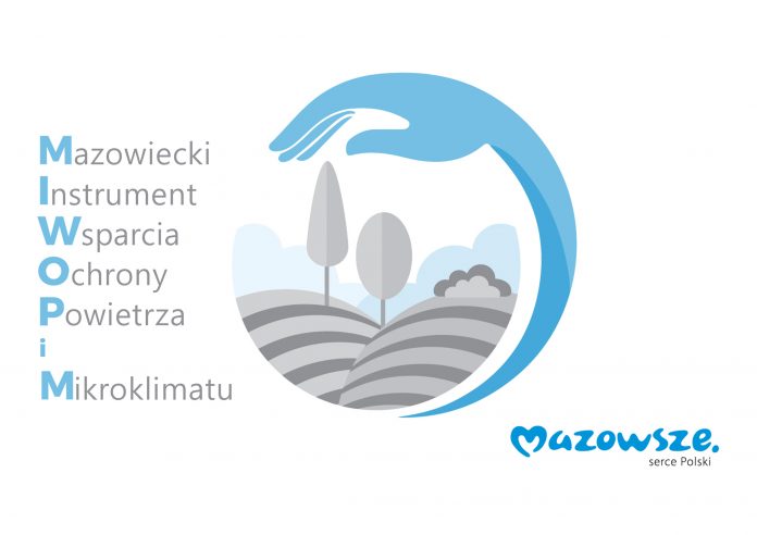 Logo MIWOPiM Mazowieckiego Instrumentu Wsparcia Ochrony Powietrza i Mikroklimatu MAZOWSZE