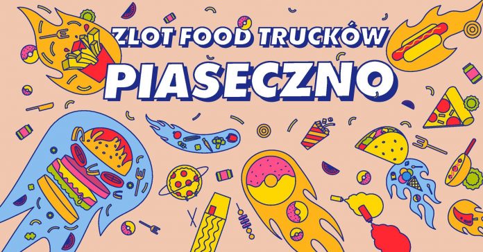 Ilustracja. Zlot Food Trucków w Piasecznie 2021 rok