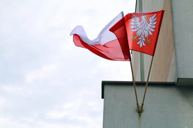 Ilustracja Flaga Mazowsza i Flaga Narodowa Polski