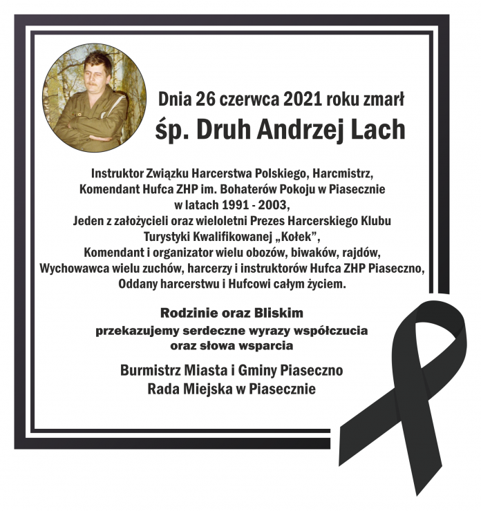 Ostatnie pożegnanie Andrzeja Lacha. Treść na grafice jest w treści informacji.