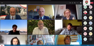 Zrzut ekranu XXXIX sesja online Rady Miejskiej w Piasecznie