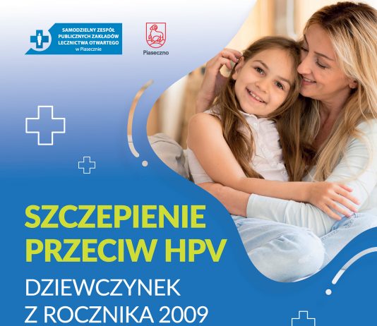 Plakat Szczepienie przeciw HPV dziewczynek z rocznika 2009 z terenu gminy Piaseczno