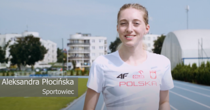 Osiągnijmy razem zbiorową odporność. #SzczepimySię Aleksandra Płocińska - lekkoatletka na piaseczyńskiej bieżni na stadionie miejskim