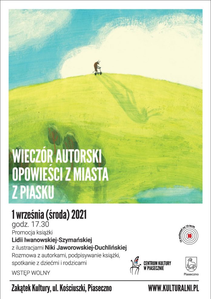 Plakat wydarzenia Opowieści z Miasta z Piasku - spotkanie autorskie w Zakątku Kultury