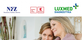 Plakat wydarzenia bezpłatna mammografia w mobilnej pracowni mammograficznej LUX MED w Piasecznie we wrześniu 2021