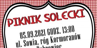Plakat wydarzenia piknik sołecki mieszkańców Kamionki i Bobrowca