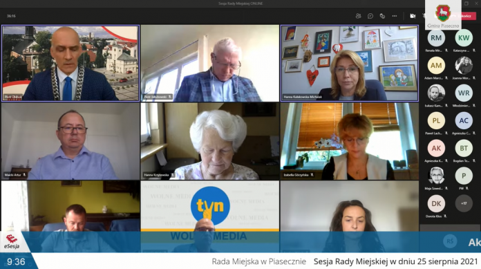 XLII sesja online Rady Miejskiej w Piasecznie