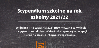 Plakat. Stypendium szkolne na rok szkolny 2021/2022