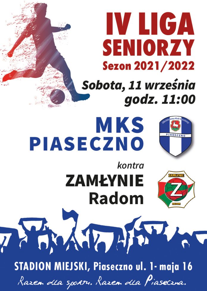 Plakat wydarzenia mecz piłki nożnej MKS Piaseczno vs Zamłynie Radom