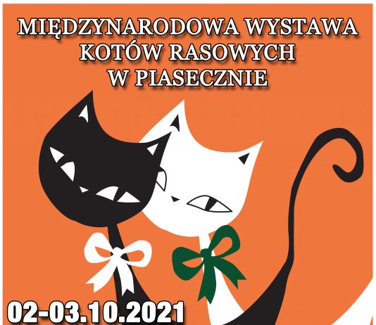 Plakat wydarzenia Międzynarodowa Wystawa Kotów Rasowych w Piasecznie 2021