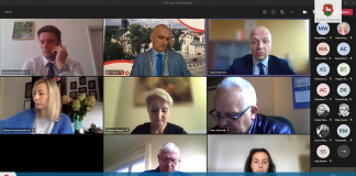 Zrzut ekranu z sesji online XLIII sesja online Rady Miejskiej w Piasecznie