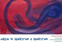 Konferencja "Ludzie w spektrum autyzmu". Plakat zapowiadający konferencję z fragmentem obrazu Mai Szcześniak.