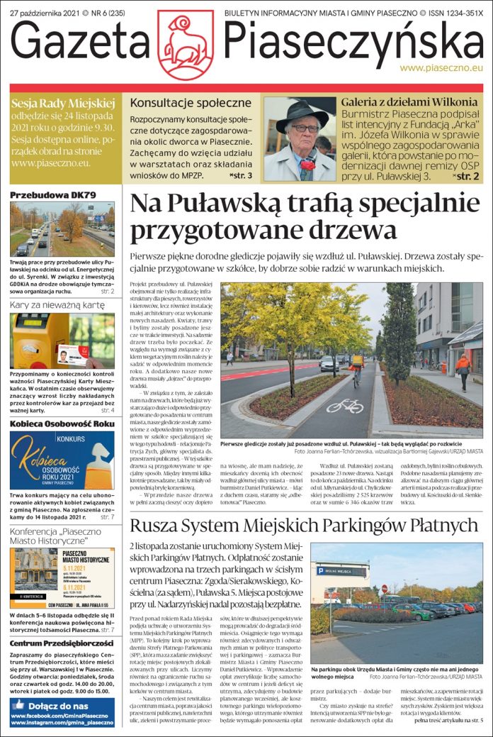 Gazeta Piaseczyńska nr 6/2021 Pierwsza strona Gazety Piaseczyńskiej nr 6/2021