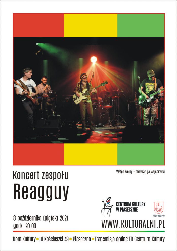 Plakat wydarzenia koncert zespołu REAGGUY