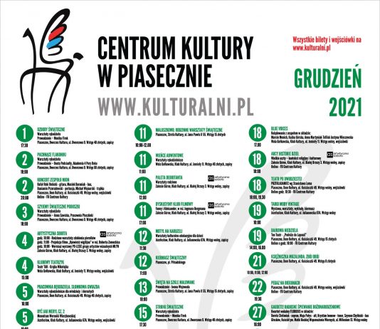 Plakat zbiorczy Kulturalny grudzień 2021