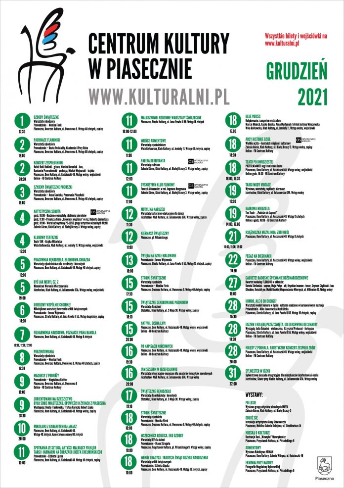 Kulturalny grudzień 2021 Plakat zbiorczy Kulturalny grudzień 2021