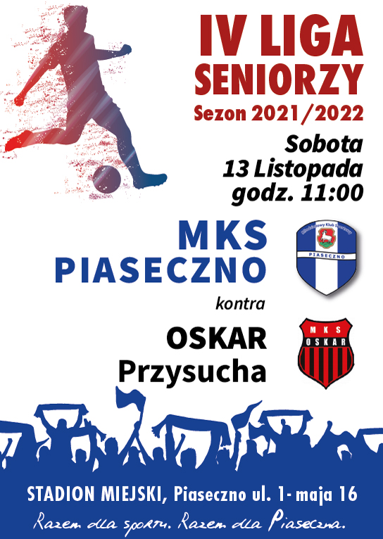 Plakat wydarzenia Mecz piłki nożnej MKS Piaseczno vs OSKAR Przysucha