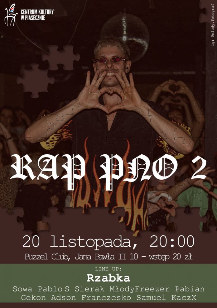 Plakat wydarzenia RAP PNO 2 - Rzeźnia w Puzzlu Piaseczno