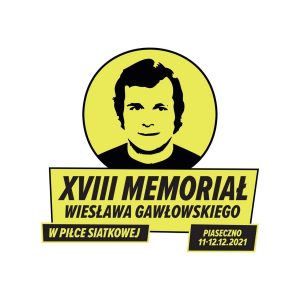 czarno żółte logo 18. memoriału z wizerunkiem W. Gawłowskiego