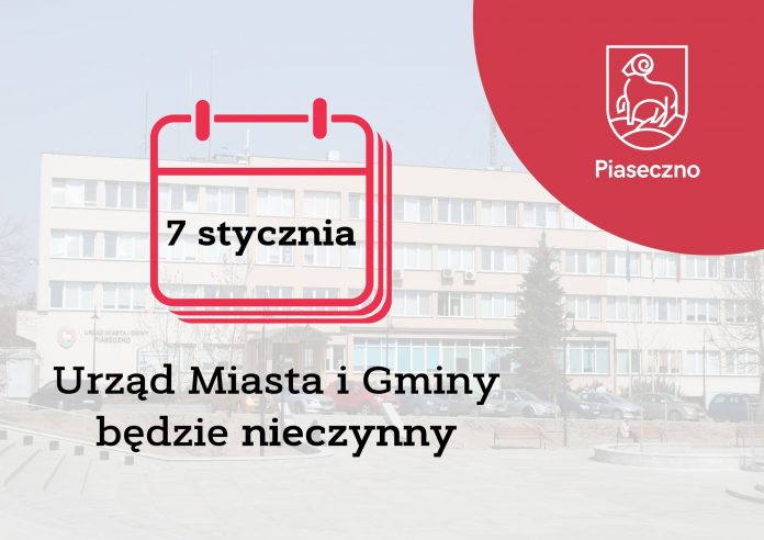 7 stycznia 2022 r. urząd będzie nieczynny baner informujący, że 7 stycznia urząd będzie zamknięty