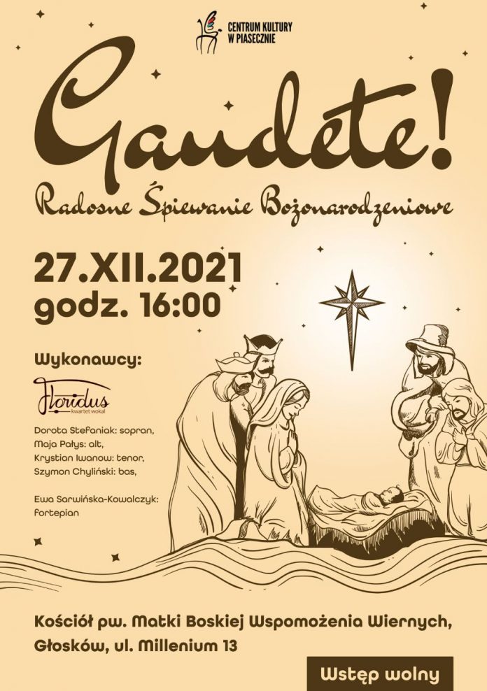 Plakat wydarzenia śpiewanie bożonarodzeniowe FLORIDUS