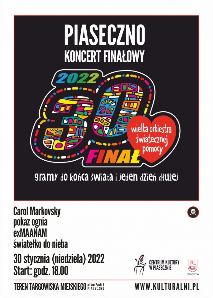 Plakat wydarzenia 30. Finał WOŚP w Piasecznie
