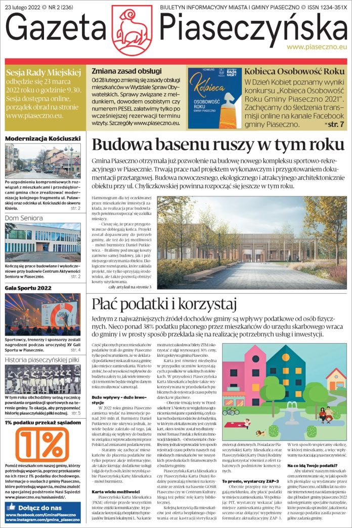 Gazeta Piaseczyńska nr 2/2022 Strona główna Gazeta Piaseczyńska nr 2/2022