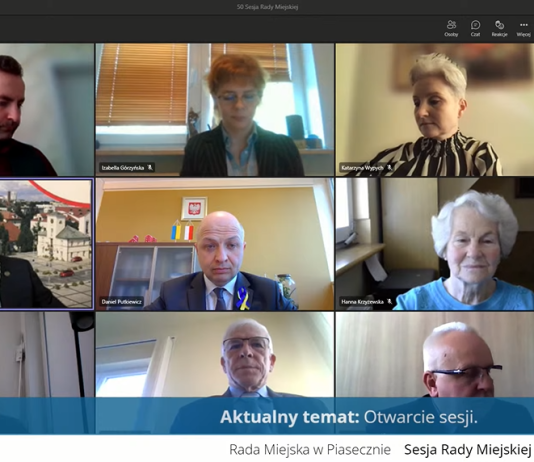 Screen L sesja online Rady Miejskiej w Piasecznie