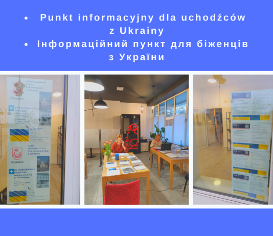 Punkt informacyjny dla uchodźców z Ukrainy / Інформаційне бюро для біженців з України