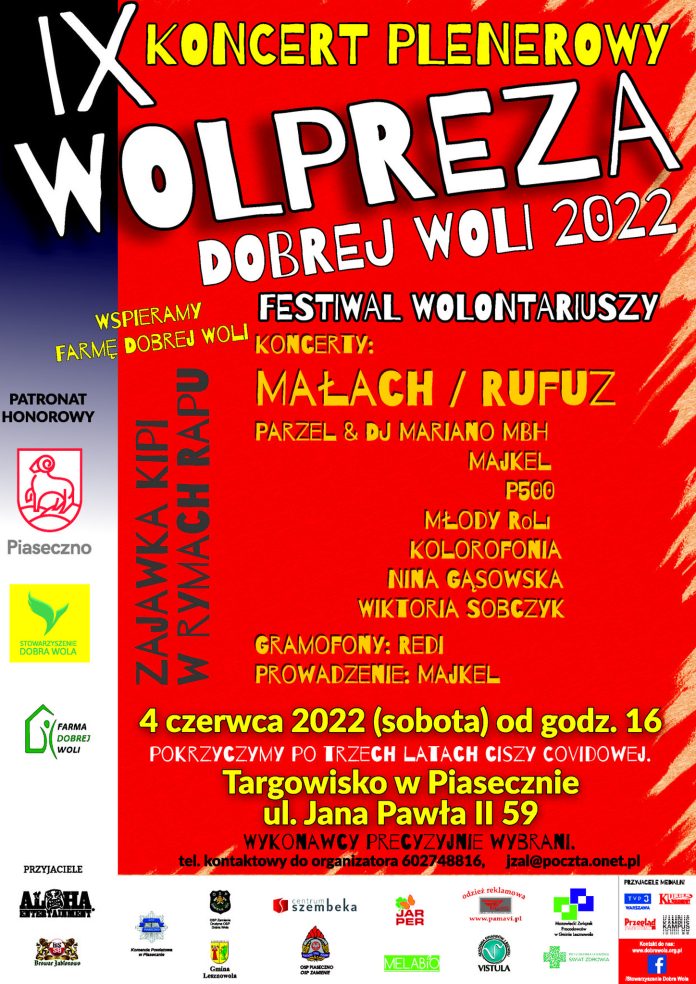 Plakat wydarzenia IX Wolpreza Dobrej Woli 2022