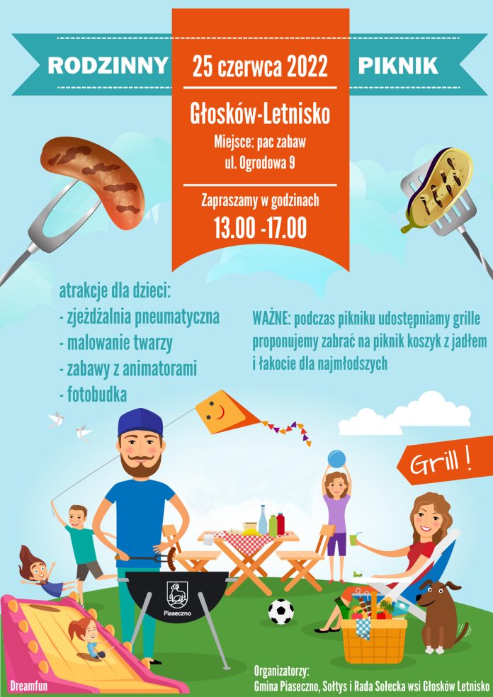 Plakat wydarzenia Piknik rodzinny Głosków-Letnisko 2022
