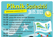 Plakat wydarzenia Piknik Sąsiedzki w Henrykowie-Uroczu