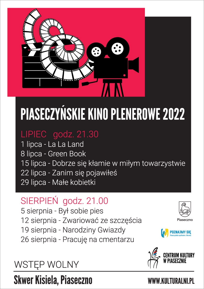 Plakat wydarzenia Piaseczyńskie Kino Plenerowe 2022