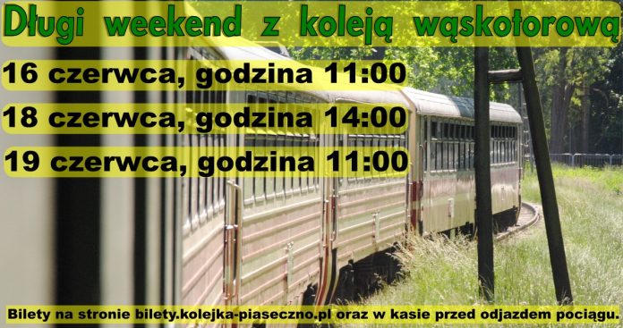 Ilustracja. Długi czerwcowy weekend z Piaseczyńską Koleją Wąskotorową