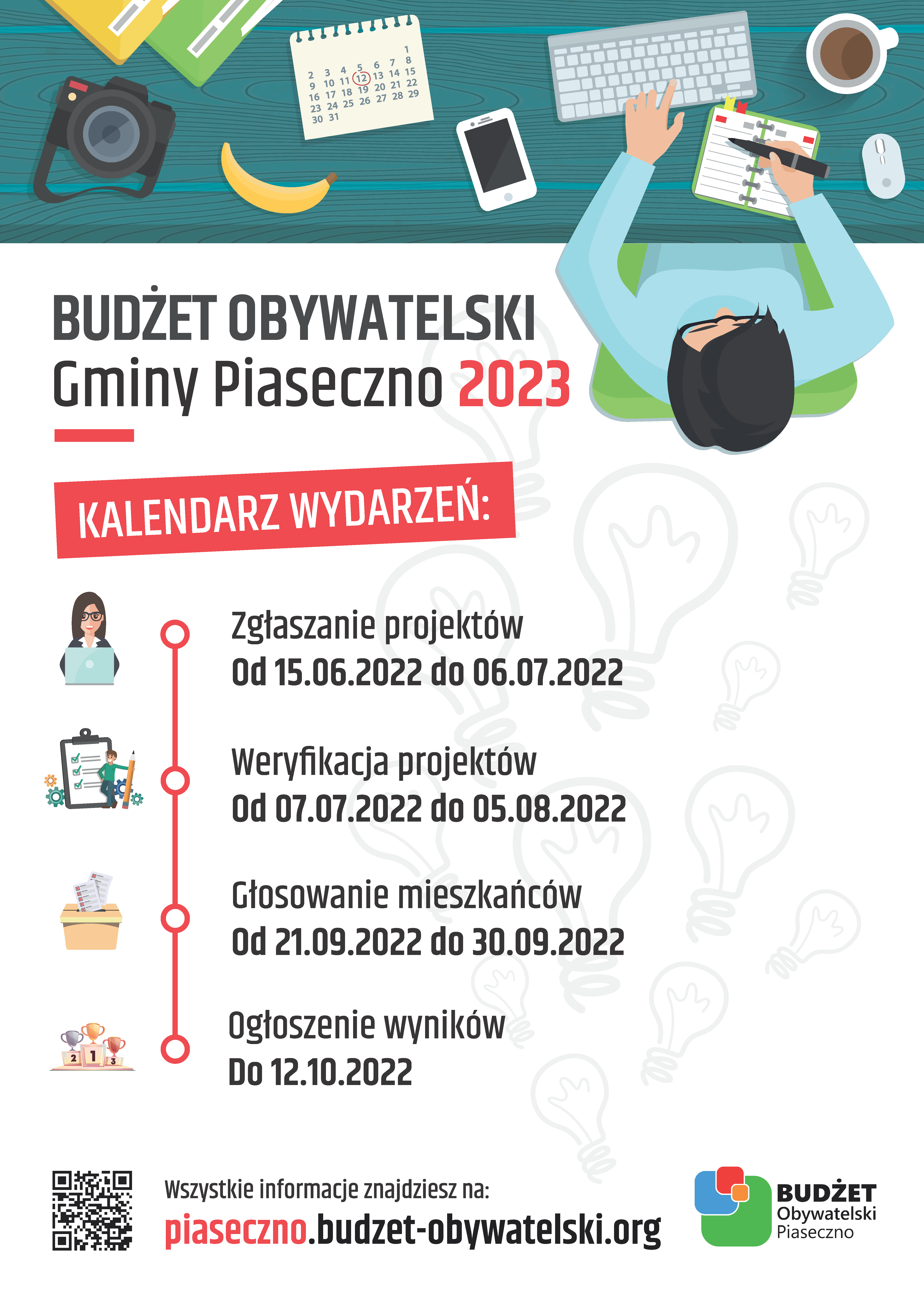 Harmonogram Budżetu Obywatelskiego Gminy Piaseczno 2023