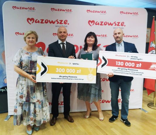 Gmina Piaseczno otrzymało 430 tysięcy złotych dofinansowania z Mazowsza