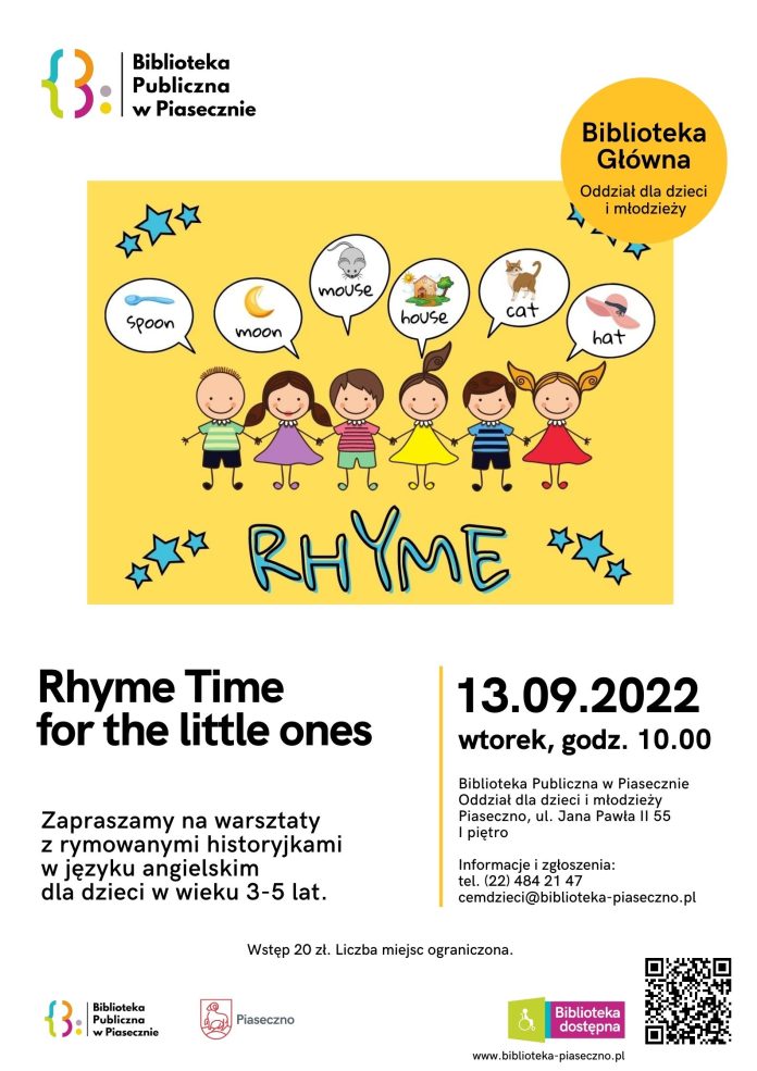 Rhyme Time for the little ones – warsztaty w języku angielskim
