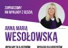 Plakat z wizerunkiem sędzi Anny Mari Wesołowskiej i informacją o terminach spotkań