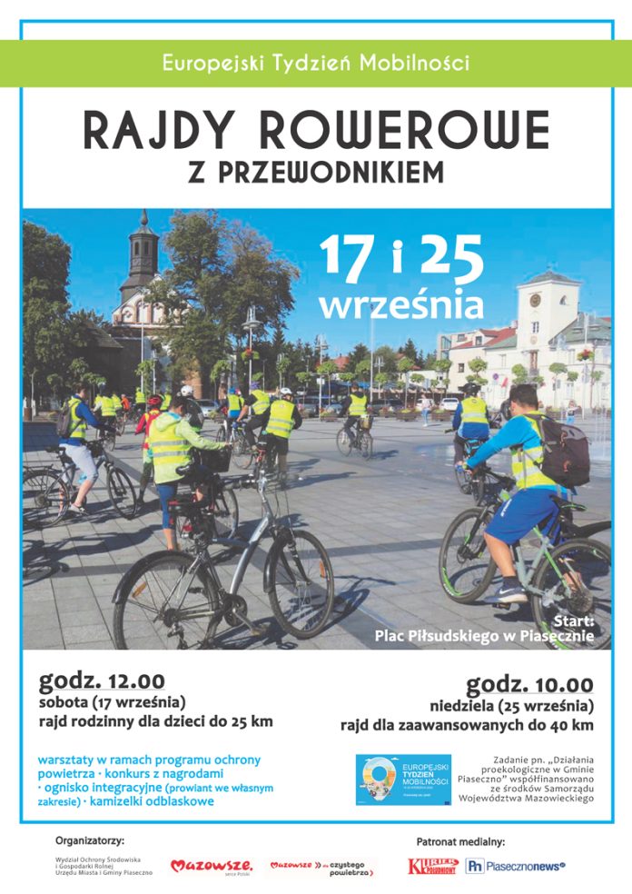 Plakat wydarzenia Europejski Tydzień Mobilności - rajdy rowerowe z przewodnikiem